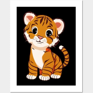 Cute Baby Tiger Cub Posters and Art